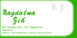 magdolna zih business card